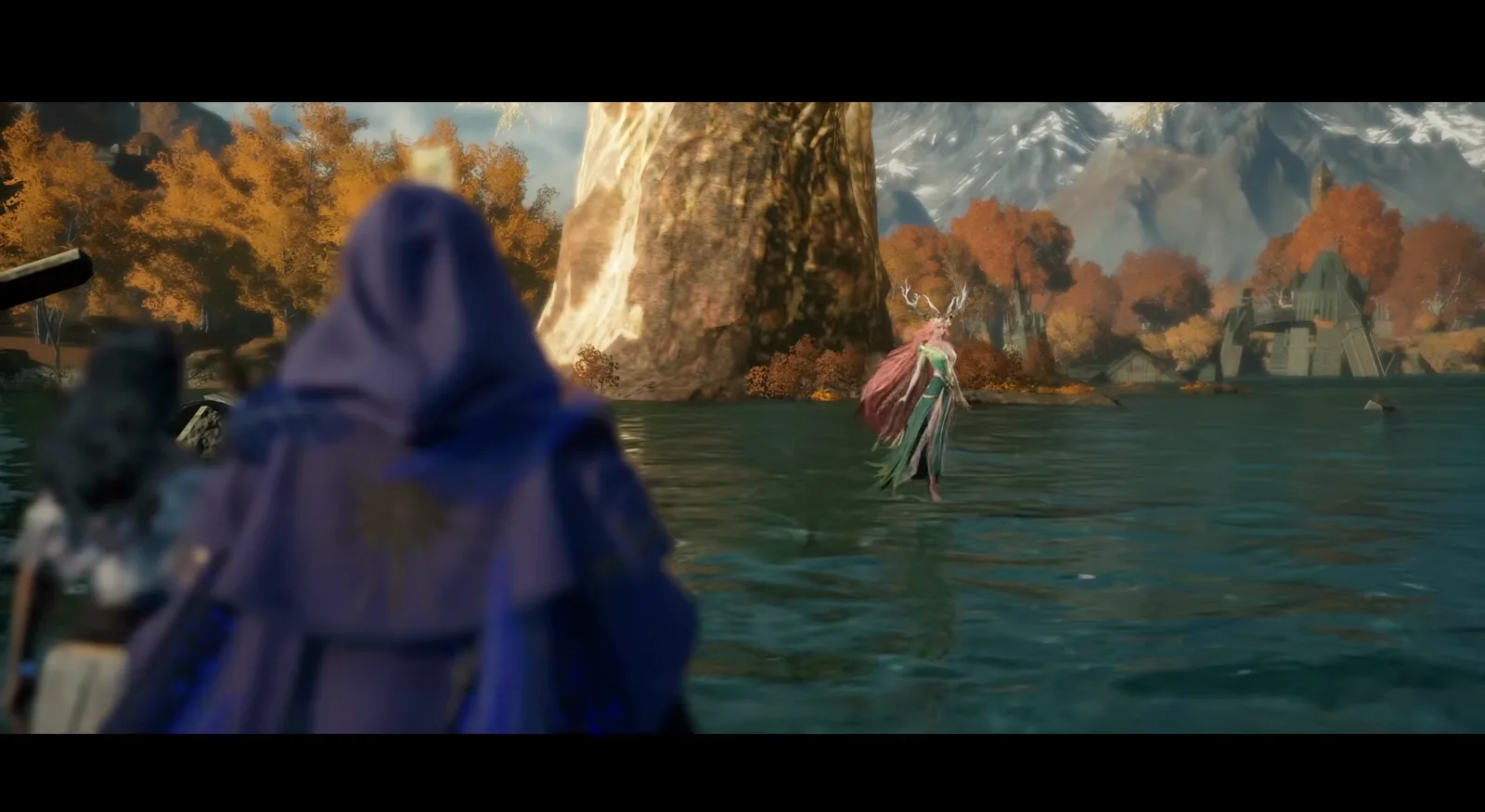 Sylvia humanoid cutscene showing an antlered woman in a green dress standing in a lake under the golden Tree of Bounty in Lord of Mysteries Sylvia humanoid cutscene showing an antlered woman in a green dress standing in a lake under the golden Tree of Bounty in Lord of Mysteries